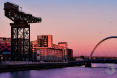 Finnieston Crane in Glasgow West End at sunset